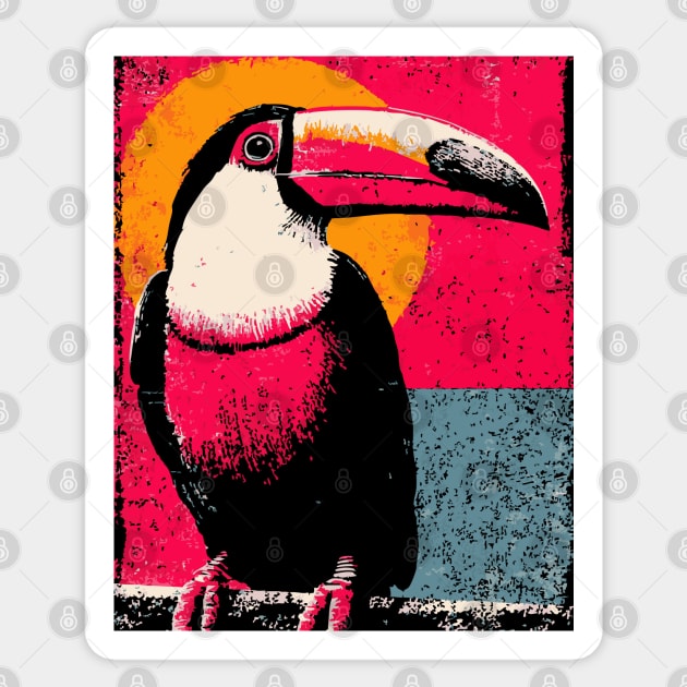 Tropical Toucan - Retro Pop Art Sticker by TuncGK
